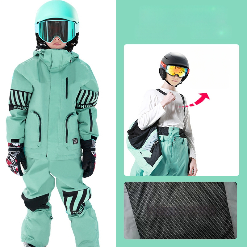 Phibee dječji skijaški komplet, unisex, vodootporan i otporan na vjetar, s polar fleece podstavom