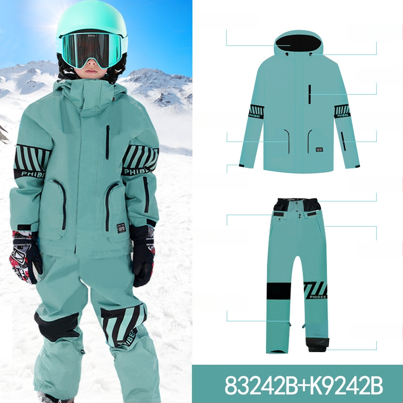 Phibee dječji skijaški komplet, unisex, vodootporan i otporan na vjetar, s polar fleece podstavom