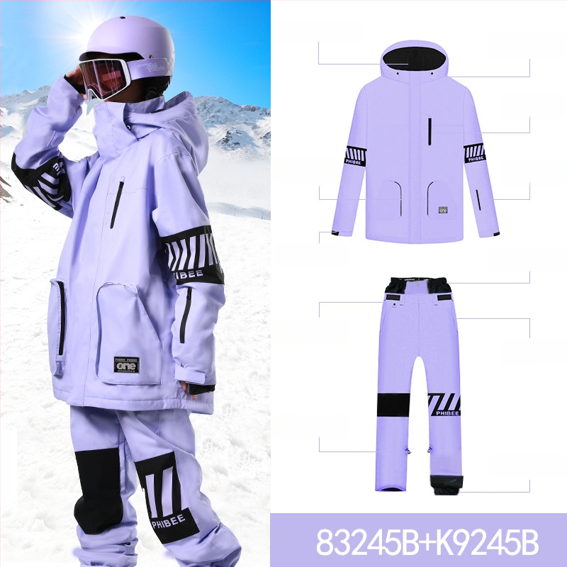 Phibee dječji skijaški komplet, unisex, vodootporan i otporan na vjetar, s polar fleece podstavom