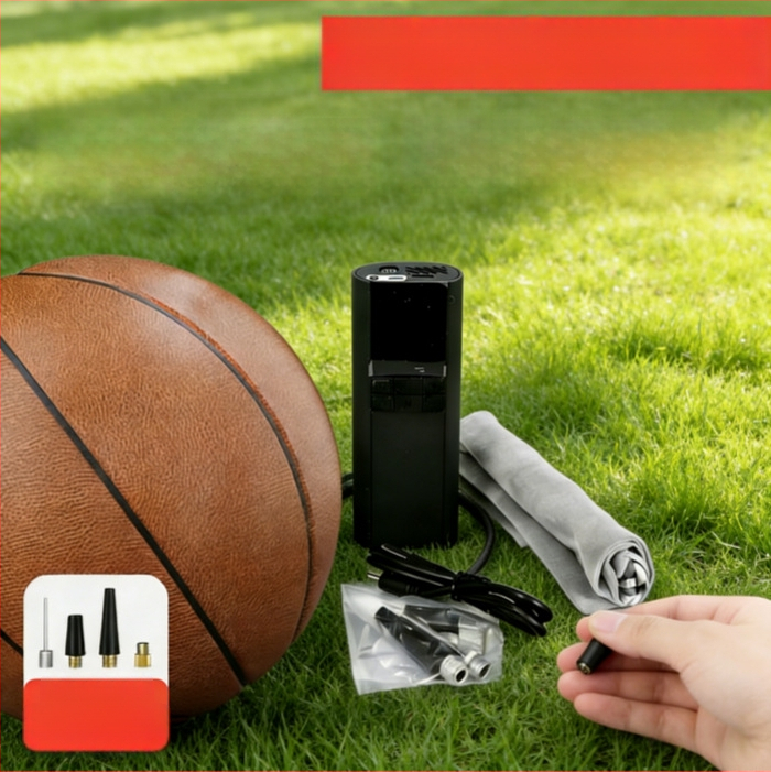 Nova ručna bežična električna pumpa za zrak s pametnim digitalnim zaslonom, namijenjena za napuhavanje košarkaških lopti, kompaktna i univerzalna pumpa