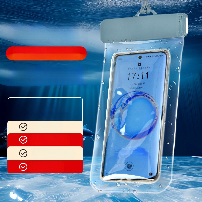Vodootporna PVC futrola za mobitel s osjetljivim na dodir prozorom, ojačana, za vanjsku upotrebu tijekom kišnih dana i vožnje biciklom