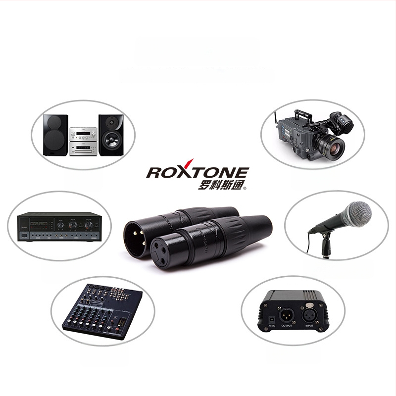 Conector XLR masculin pentru conexiune microfon la mixer — Brand Rocco Stone, conector audio/video, CE certificat