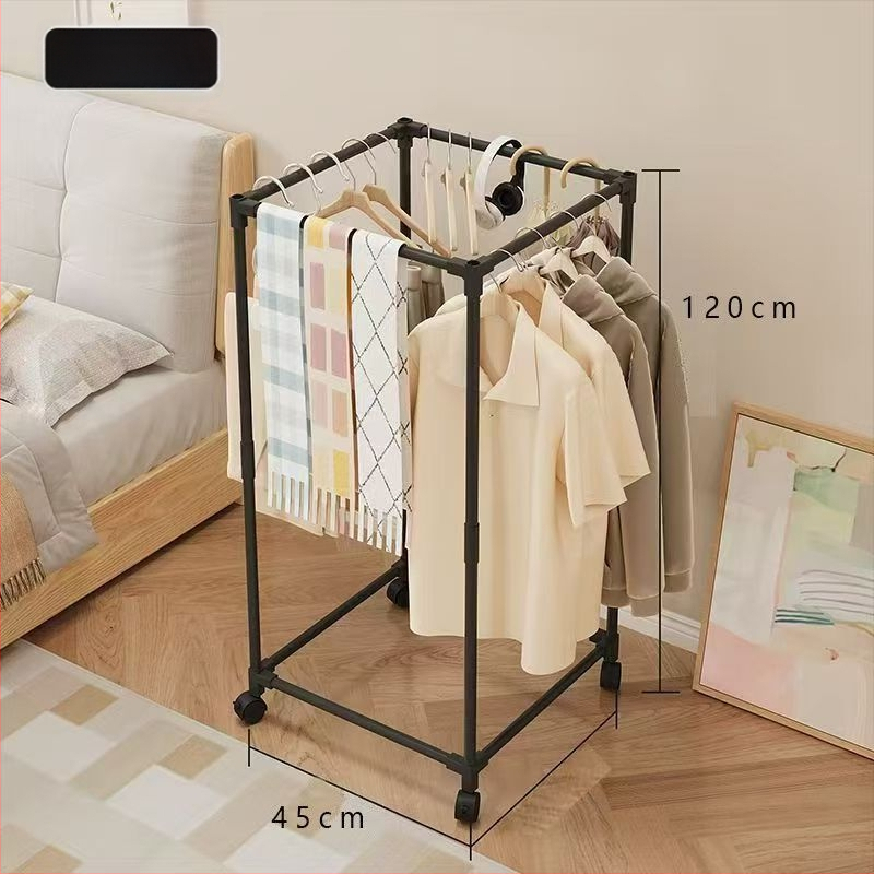 Padlón álló szárítórács, hexagonális 16 csővel, görgőkkel mozgatható, forgó, és szárító hálóval