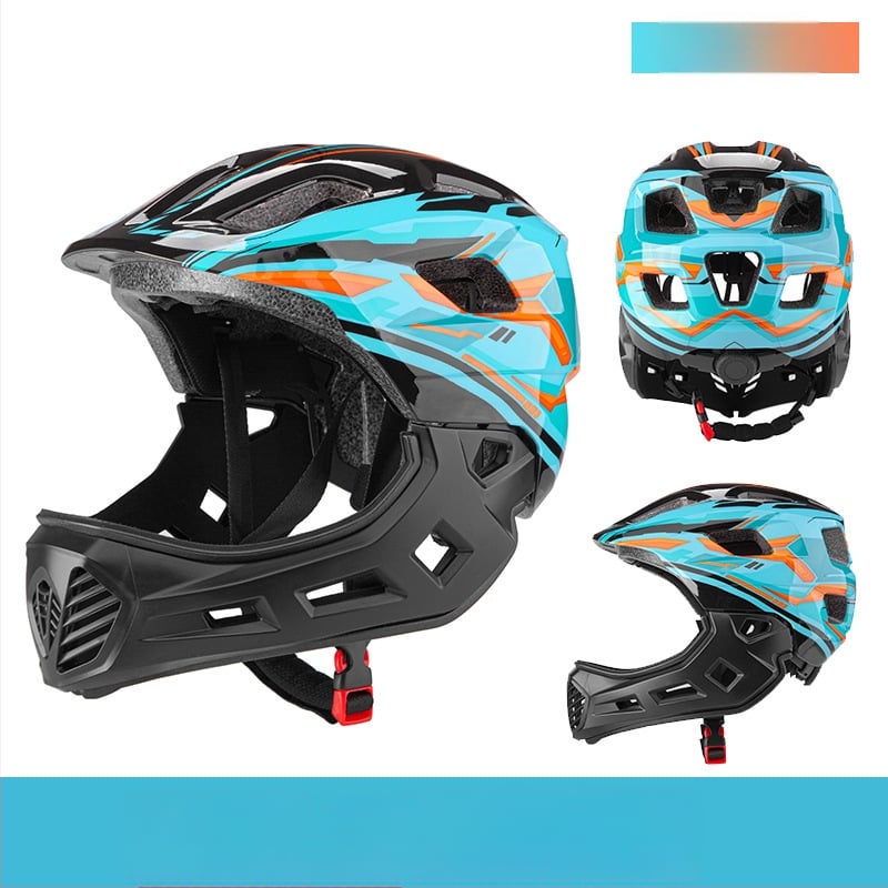 Cască pentru copii cu față completă pentru bicicletă de echilibru, unisex, protecție totală, design graffiti personalizabil