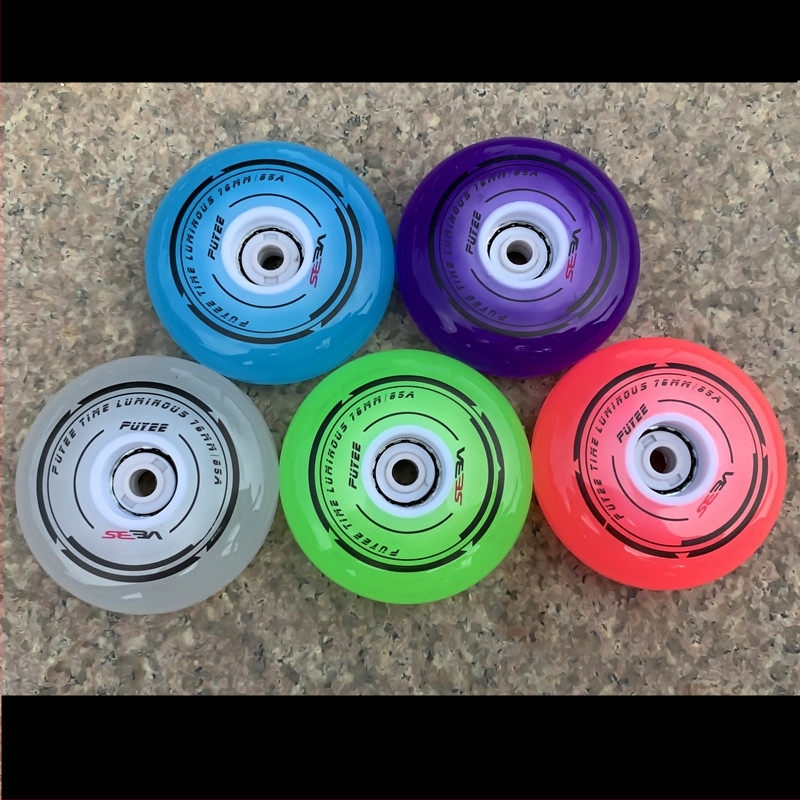 Migao inline skije s glitter kotačićima i bijelim svjetlom, kotači u obliku cvijeta, 64-68-70-72-76-80 mm