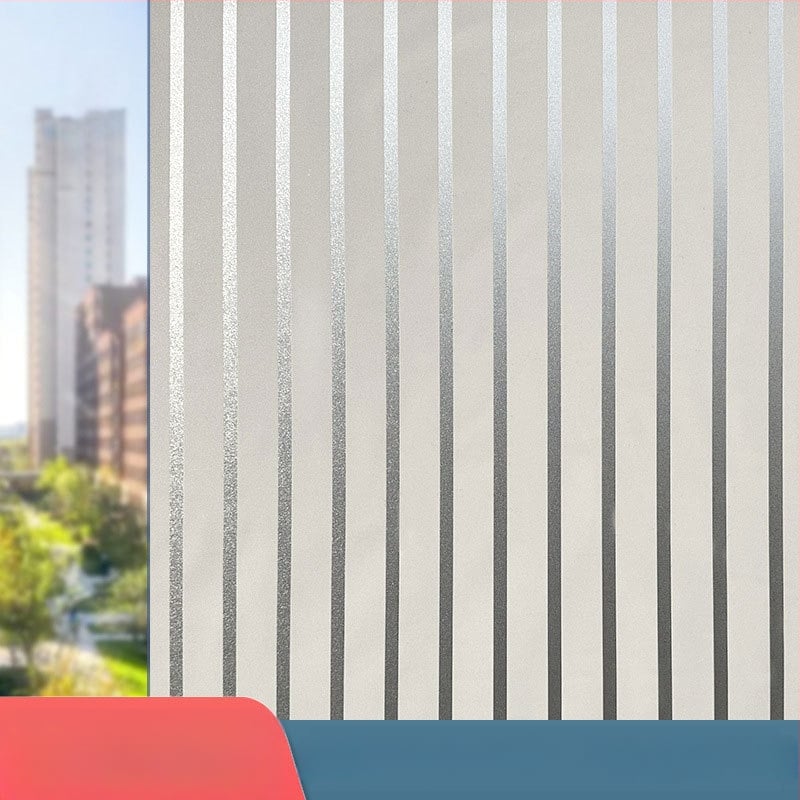 Film de intimitate pentru geamuri, electrostatic – transmite lumina, dar nu permite vederea, cu model geometric, pentru birou și sufragerie