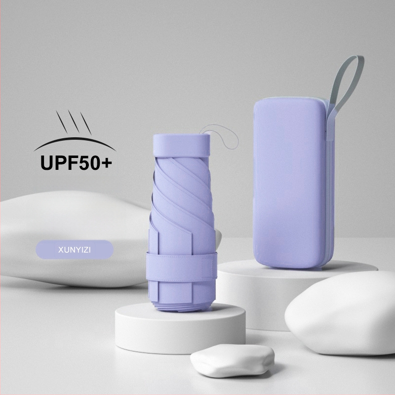 Kapsulni kišobran, kompaktni šestodijelni dizajn, UV zaštita UPF50+, za muškarce i žene