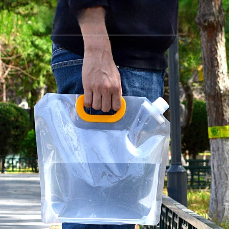 Skladaná vodná taška s veľkým objemom, vhodná na turistiku, cestovanie a kempovanie; prenosný plastový zásobník na vodu so samouzavieracím uzáverom
