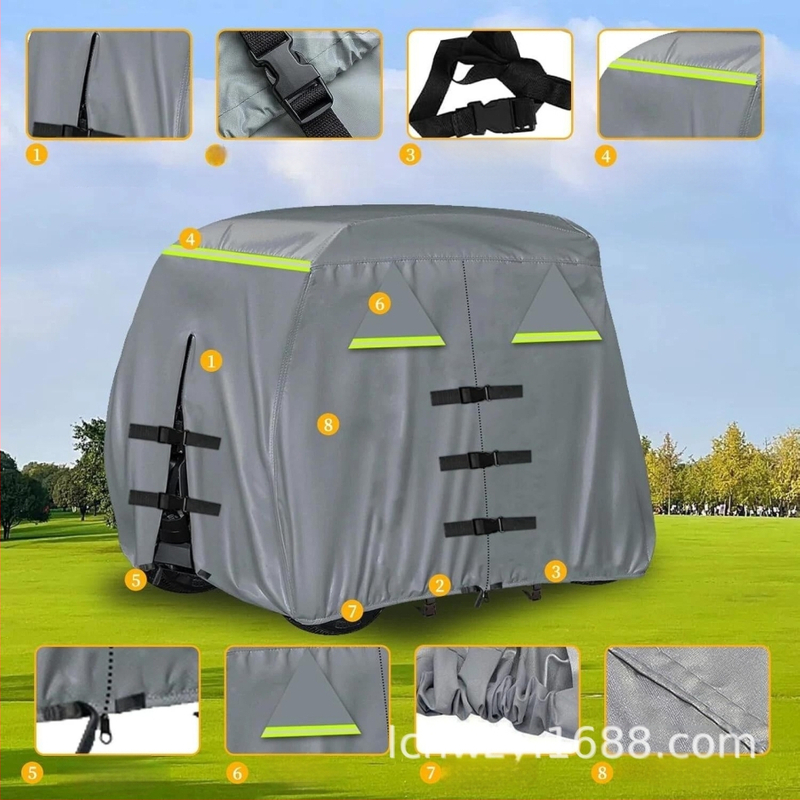Prilagodljiva navlaka za golf kolica za modele s 2 ili 4 sjedala, vodootporna i UV zaštita, od Oxford platna