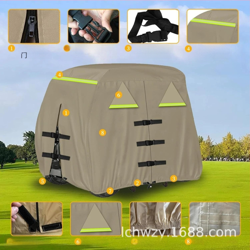 Prilagodljiva navlaka za golf kolica za modele s 2 ili 4 sjedala, vodootporna i UV zaštita, od Oxford platna