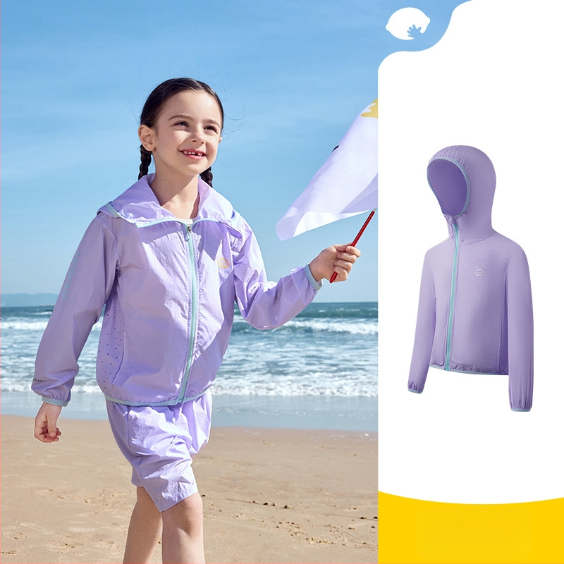 Lemon Baby Dječja košulja za zaštitu od sunca s kapuljačom – UV zaštita, brzo sušenje, Ice Silk za plažu
