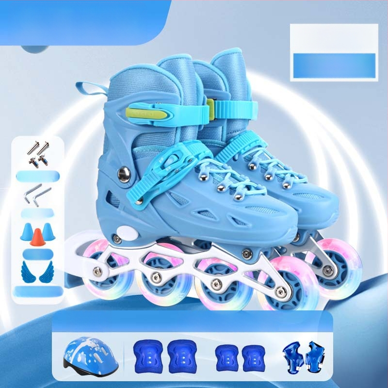 Dječji set inline skatera za početnike - gornji PU dio s mrežom, kotači u jednom nizu