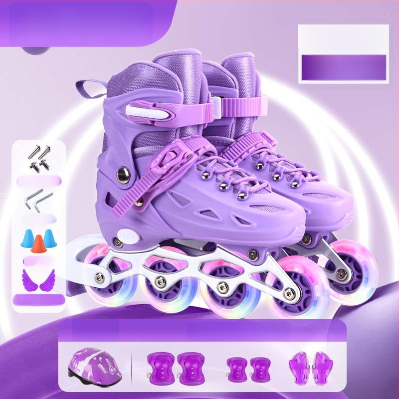 Dječji set inline skatera za početnike - gornji PU dio s mrežom, kotači u jednom nizu