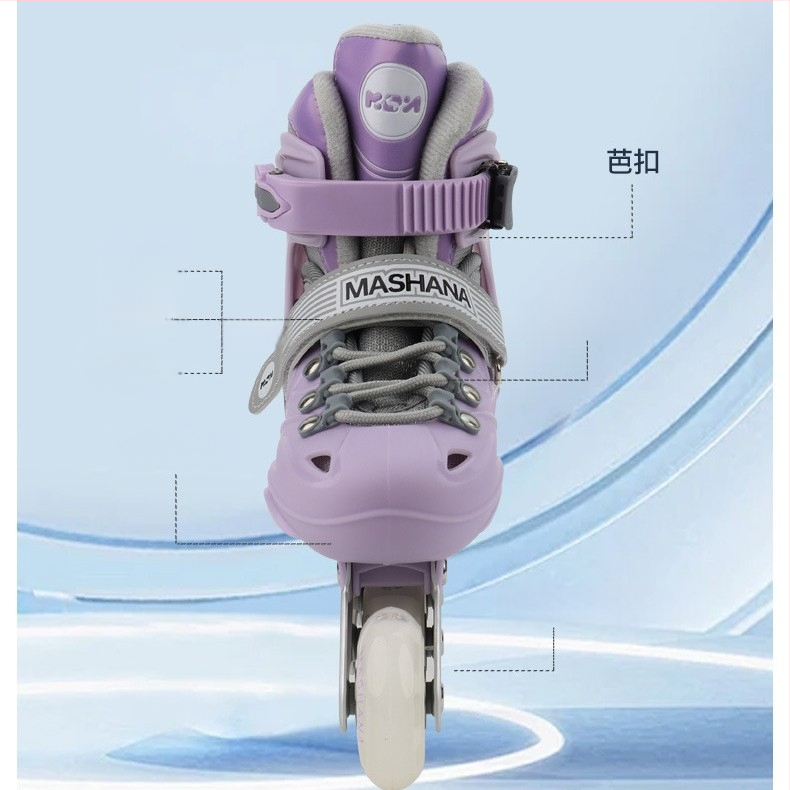 Inline skates za djevojčice – kompletan set za početnice, prilagodljivi, treptajući svjetlosni efekti, uzrast 3–10