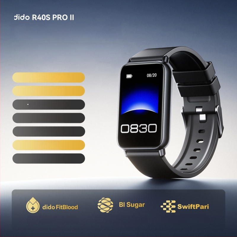 DIDO R40SProII Smart narukvica s mjerenjem krvnog tlaka, zasićenja kisikom u krvi, otkucaja srca, praćenjem sna i Bluetooth pozivima