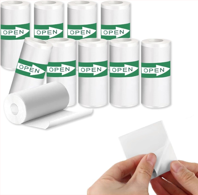 Tonglin Paper 57x25 mm bijeli samoljepljivi kontinuirani termalni papir za etikete, 2 inča, vodootporan, otporan na ulje i kidanje