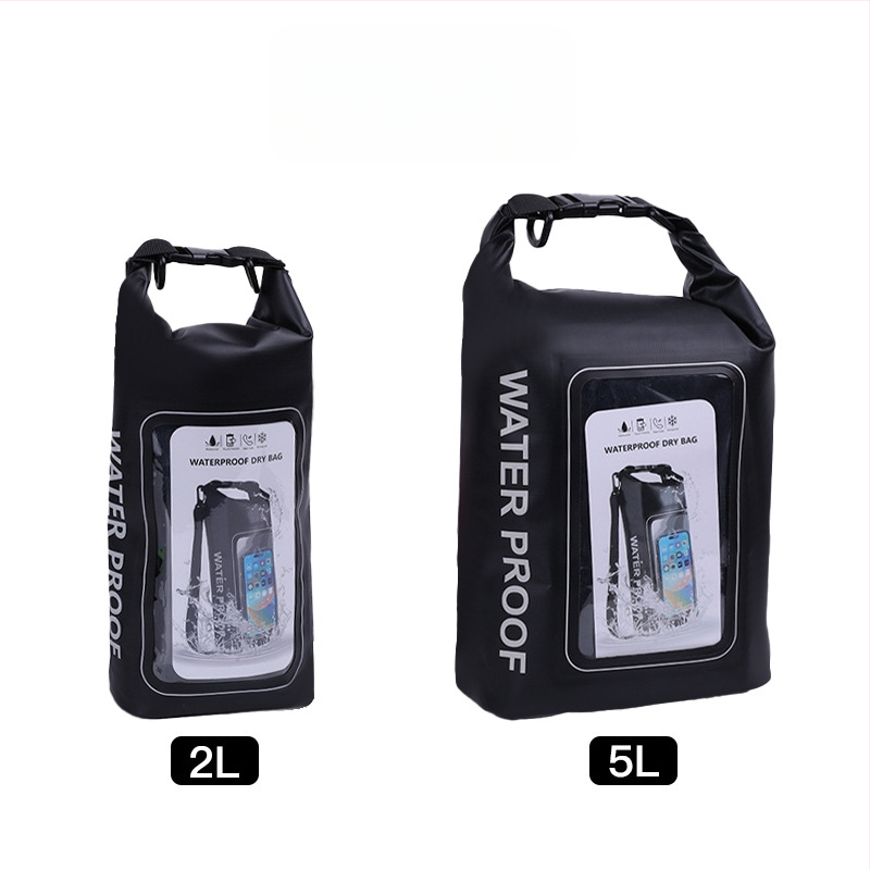2L/5L vodootporna torba za plažu s remenom preko tijela, dvostruki dizajn, vodootporna pretinac za telefon, za plivanje i rafting