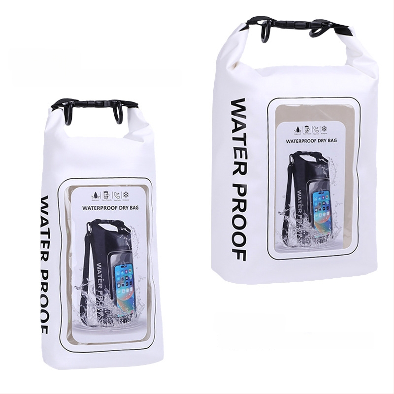 2L/5L vodootporna torba za plažu s remenom preko tijela, dvostruki dizajn, vodootporna pretinac za telefon, za plivanje i rafting