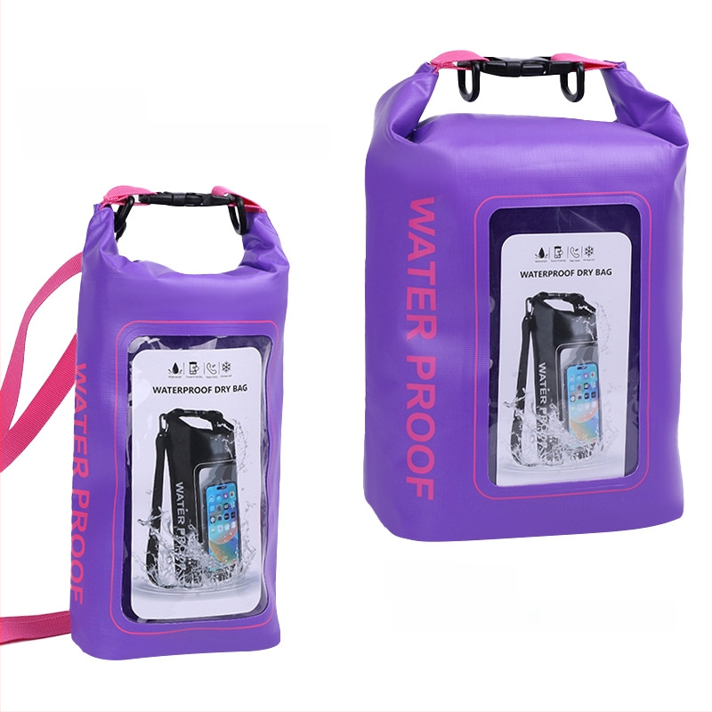 2L/5L vodootporna torba za plažu s remenom preko tijela, dvostruki dizajn, vodootporna pretinac za telefon, za plivanje i rafting
