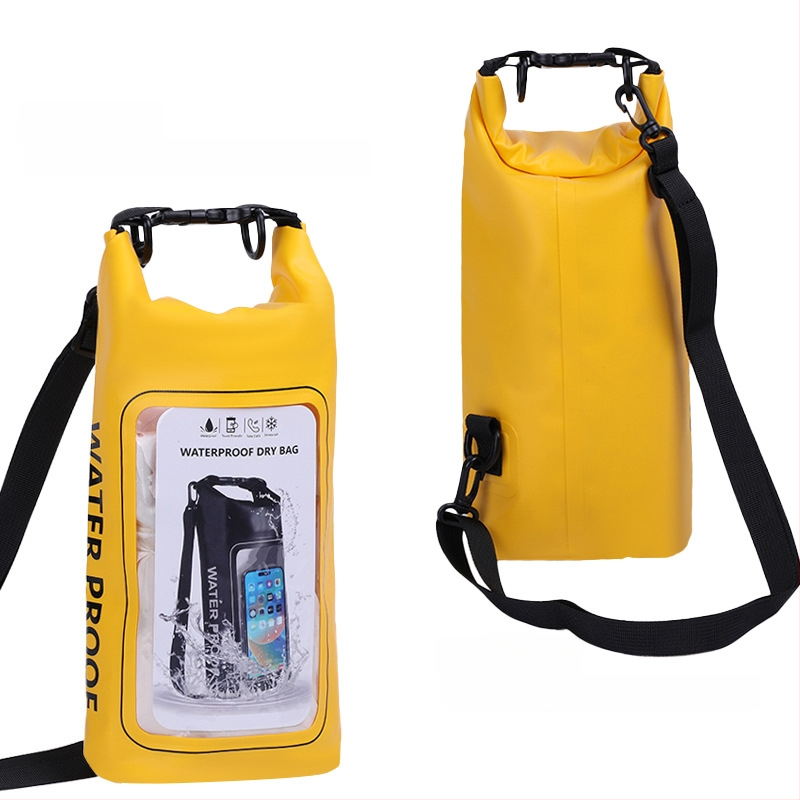 2L/5L vodootporna torba za plažu s remenom preko tijela, dvostruki dizajn, vodootporna pretinac za telefon, za plivanje i rafting