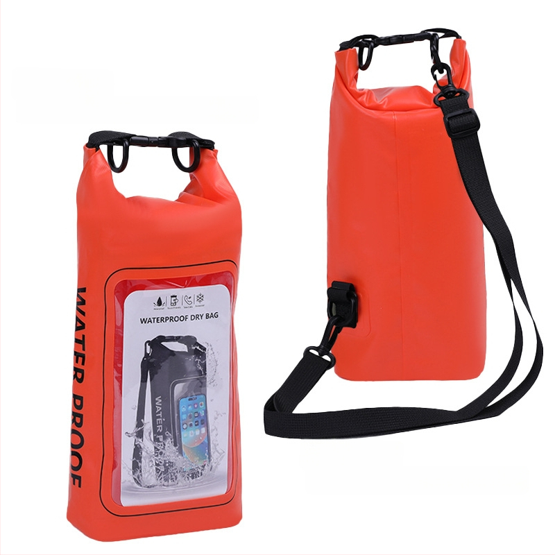 2L/5L vodootporna torba za plažu s remenom preko tijela, dvostruki dizajn, vodootporna pretinac za telefon, za plivanje i rafting