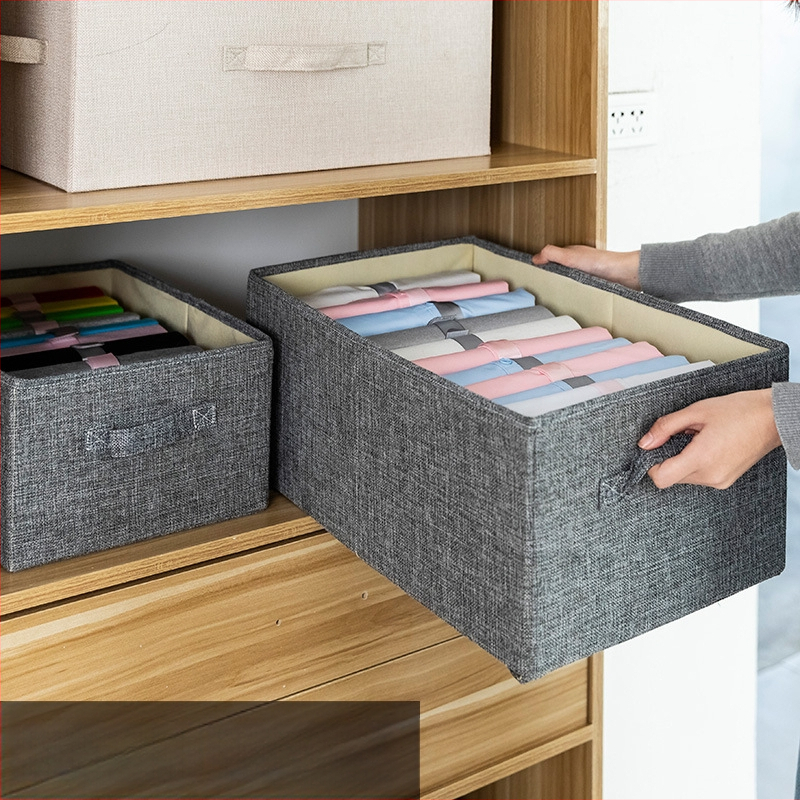 Sklopiva tekstilna kutija za odlaganje odjeće sa ladicom, organizator odjeće, dimenzije 47×28×21 cm, kapacitet 30–40 L