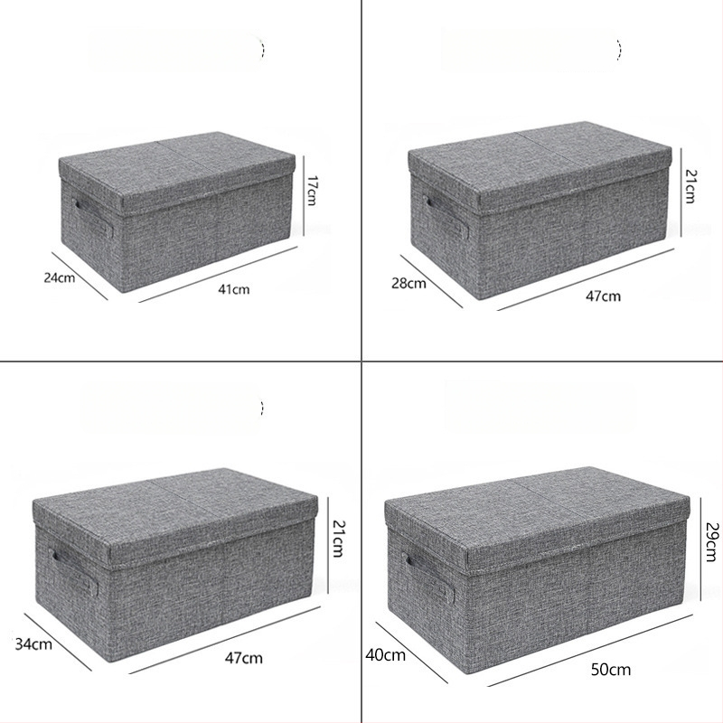 Sklopiva tekstilna kutija za odlaganje odjeće sa ladicom, organizator odjeće, dimenzije 47×28×21 cm, kapacitet 30–40 L