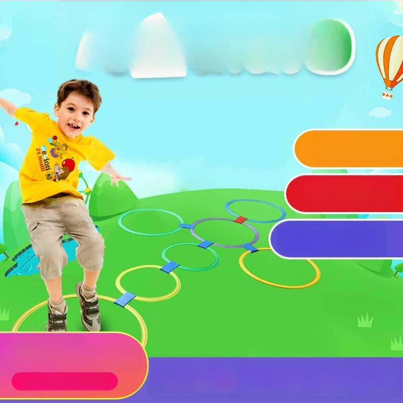 Set za senzornu integraciju u vrtiću: skakački kružići, ljestvica za skakanje, hopscotch, oprema za nogometne treninge, kvadratni prsteni spretnosti, fitness prsteni
