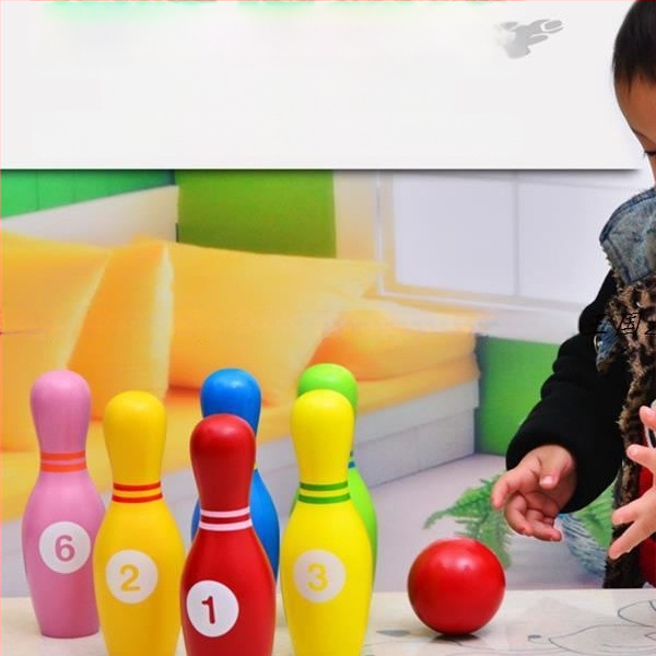 Vonkajšia bowlingová hra z masívneho dreva pre materskú školu – rodinná hra rodič-dieťa, pevný rekvizit pre tímové budovanie dospelých