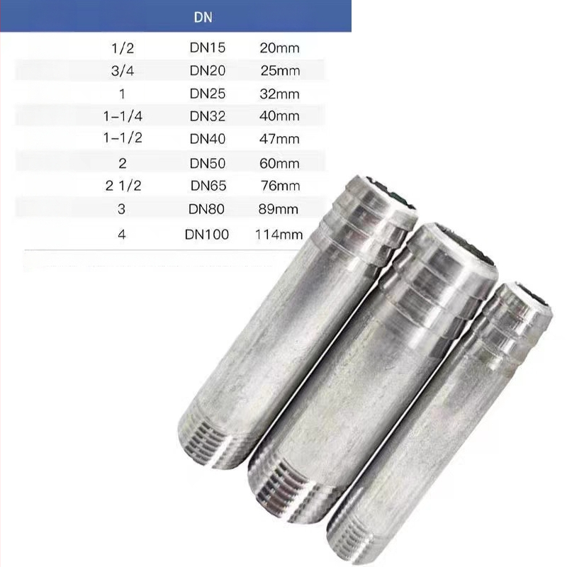 Galvanizirani spoj s vanjskim navojem za vodovodne i zračne cijevi, produženje, DN65/80/100, navoj 1 inč