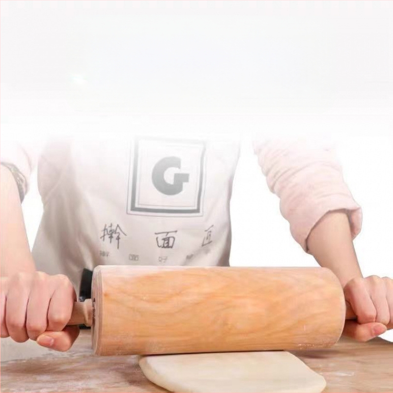 Rulou de aluat din lemn solid pentru uz casnic, rulă pentru paste și presă pentru foi de găluște, stil modern minimalist