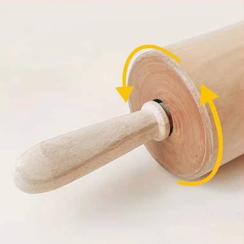 Rulou de aluat din lemn solid pentru uz casnic, rulă pentru paste și presă pentru foi de găluște, stil modern minimalist
