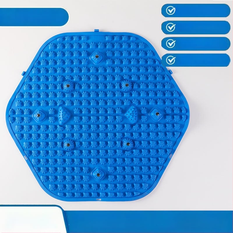 Nyomásos talpmasszázs tábla, hexagonális patchwork dizájn, jóga kiegészítő otthonra