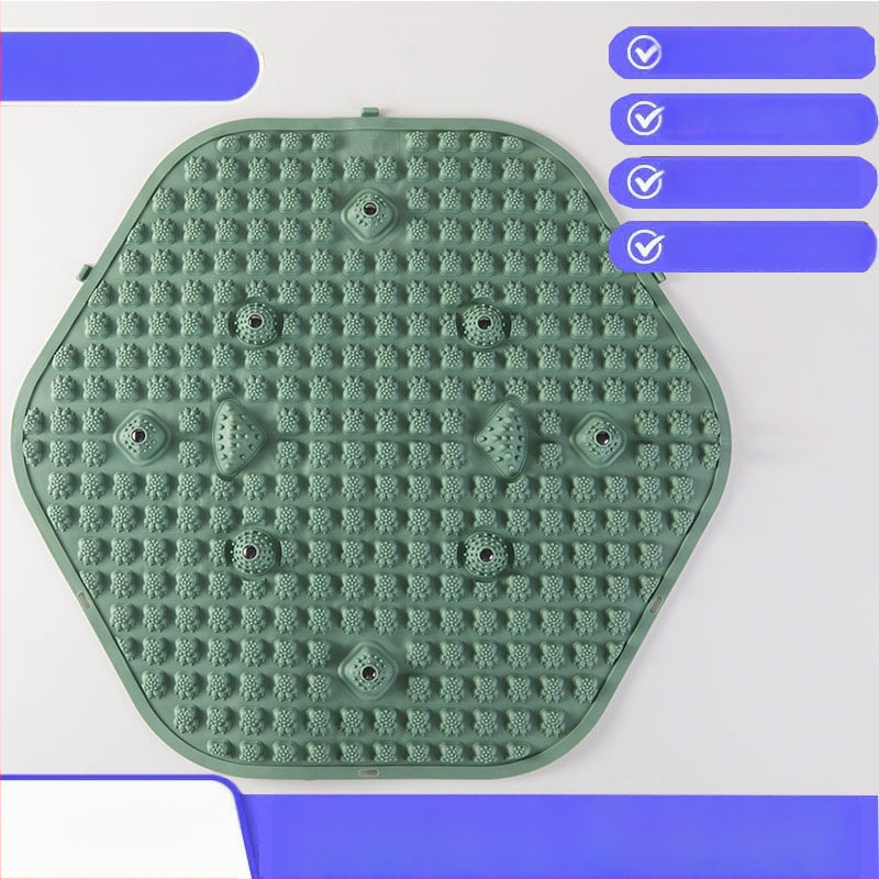 Nyomásos talpmasszázs tábla, hexagonális patchwork dizájn, jóga kiegészítő otthonra