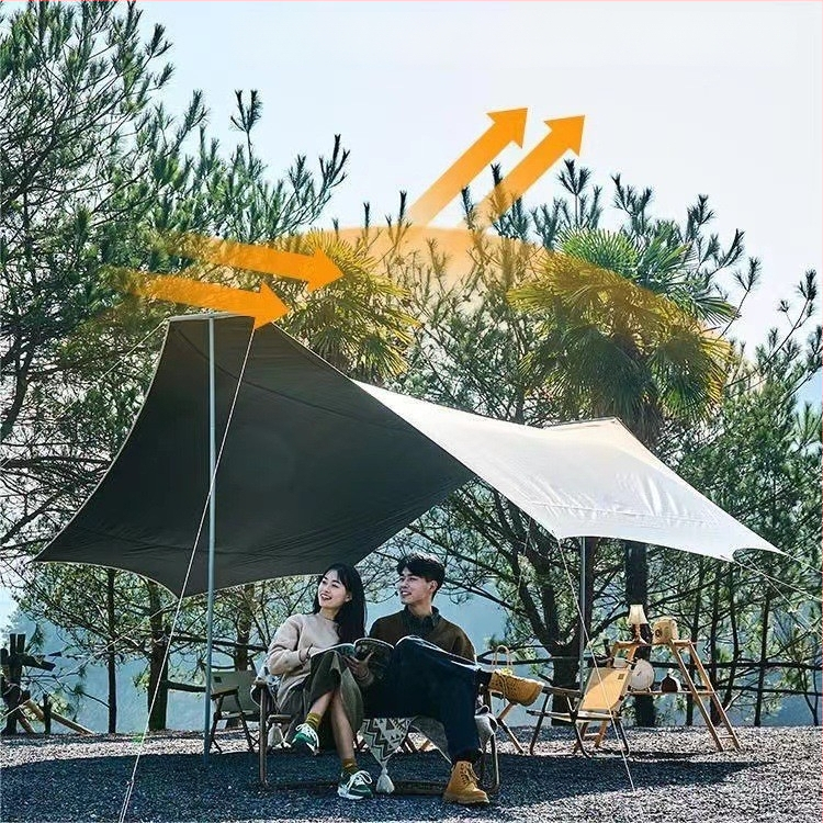 Dvostruka vanjska sjenica šator s oblicem leptira, za kampiranje i plažu, veličine 3×3 m i 3×4,5 m, vodootporna tkanina