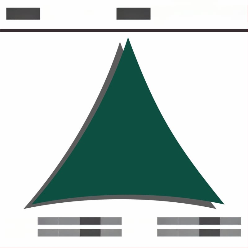 Háromszög árnyékoló vitorla 420D Oxford poliészterből, vízállóság 3000, összecsukható design, testreszabható, kültéri udvarhoz, kerthez és kempingezéshez