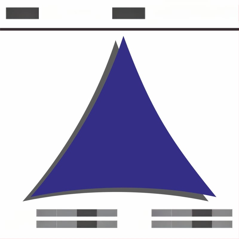Háromszög árnyékoló vitorla 420D Oxford poliészterből, vízállóság 3000, összecsukható design, testreszabható, kültéri udvarhoz, kerthez és kempingezéshez