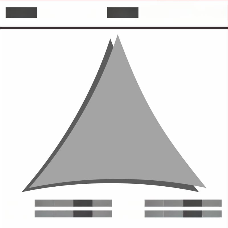 Háromszög árnyékoló vitorla 420D Oxford poliészterből, vízállóság 3000, összecsukható design, testreszabható, kültéri udvarhoz, kerthez és kempingezéshez