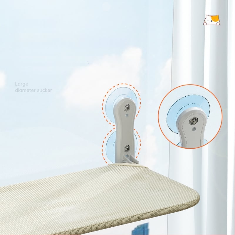 Котешки хамак за прозореца със вакуумна вендуза, плюшено котешко легло