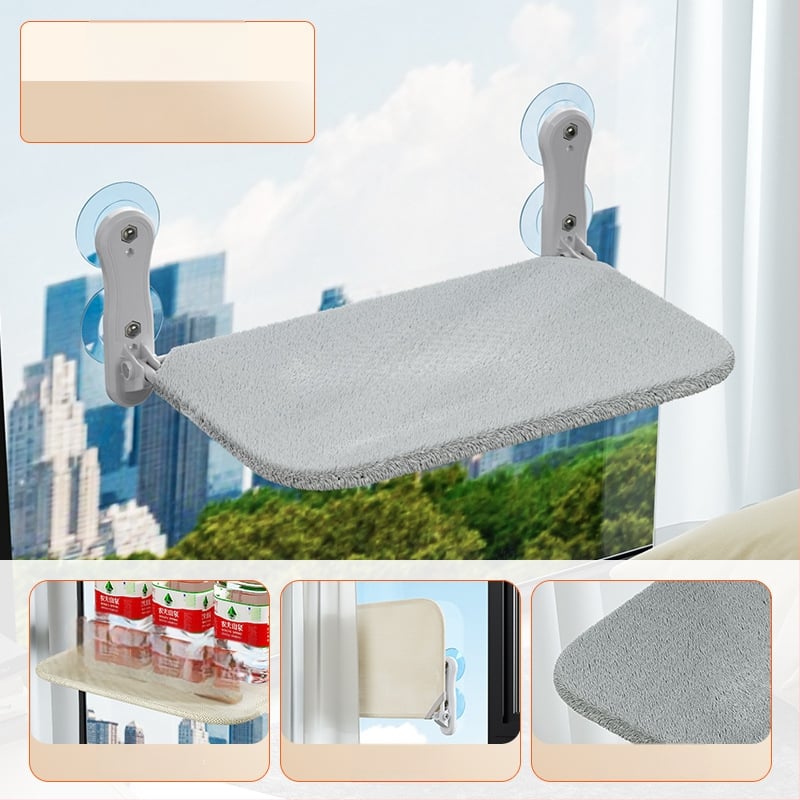 Котешки хамак за прозореца със вакуумна вендуза, плюшено котешко легло