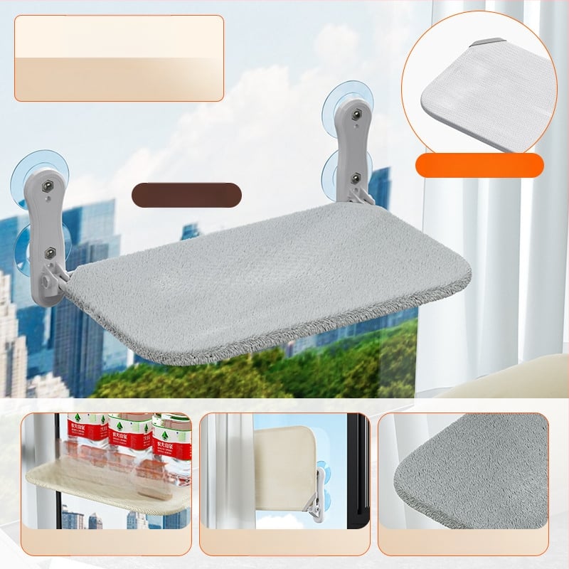 Котешки хамак за прозореца със вакуумна вендуза, плюшено котешко легло