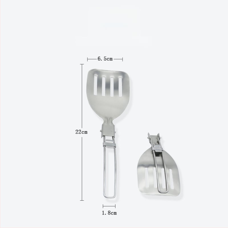 Комплект къмпинг посуда от неръждаема стомана 304, преносим сгъваем многофункционален прибор за готвене за 3–5 души