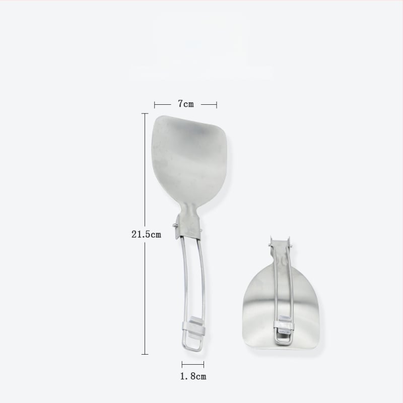 Комплект къмпинг посуда от неръждаема стомана 304, преносим сгъваем многофункционален прибор за готвене за 3–5 души