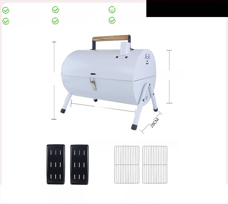 Двустранна барбекю тава от карбонова стомана, преносима сгъваема за къмпинг (пържене и печене, 4,2 кг, 3–5 порции)