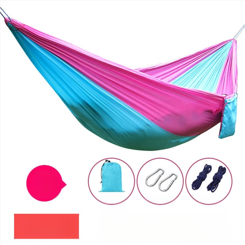 Парашютен хамак за открито, лек и дишащ, двойна хамак; 210T найлон, товароподемност 300, тегло 600 г