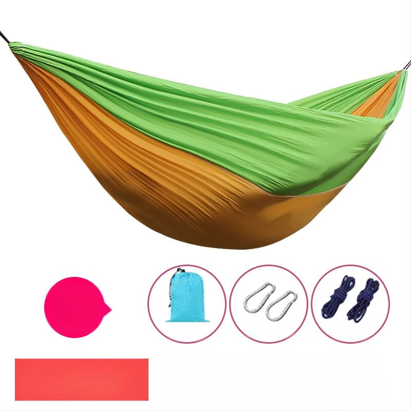 Парашютен хамак за открито, лек и дишащ, двойна хамак; 210T найлон, товароподемност 300, тегло 600 г