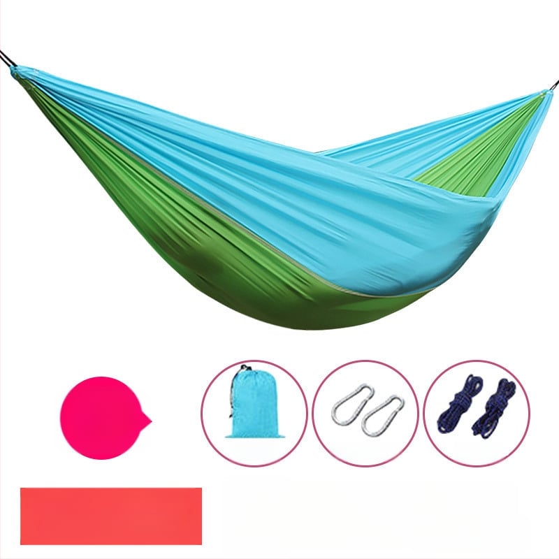 Парашютен хамак за открито, лек и дишащ, двойна хамак; 210T найлон, товароподемност 300, тегло 600 г