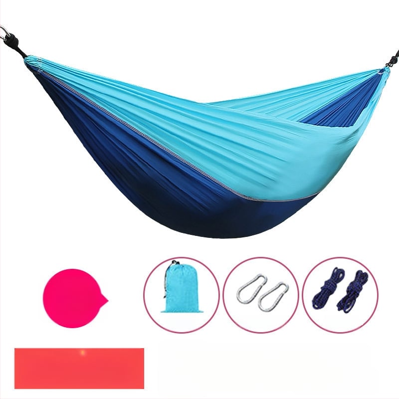Парашютен хамак за открито, лек и дишащ, двойна хамак; 210T найлон, товароподемност 300, тегло 600 г