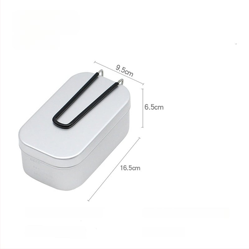 Къмпинг алуминиева ланч-бокс — преносим, двойна употреба, модел 0585, тегло 170 г, за 1–2 лица, алуминиева сплав