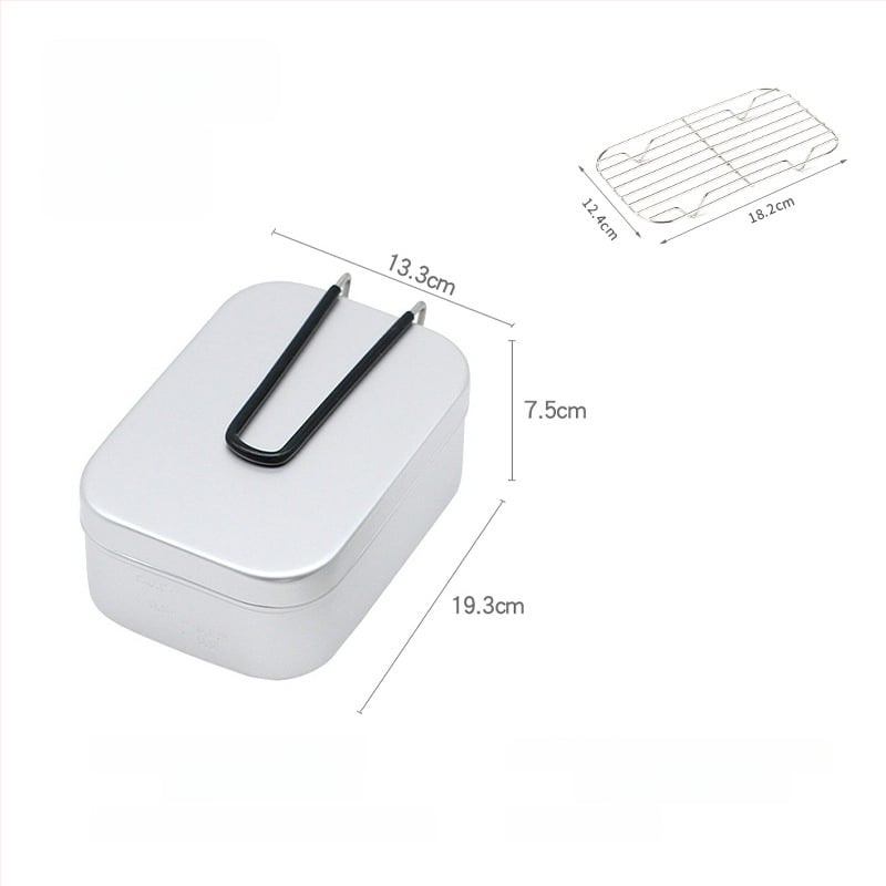 Къмпинг алуминиева ланч-бокс — преносим, двойна употреба, модел 0585, тегло 170 г, за 1–2 лица, алуминиева сплав